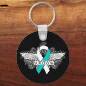 子宮頸がん有翼生存帯 キーホルダー (正面)