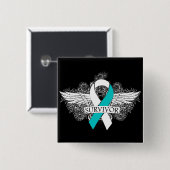 子宮頸がん有翼生存帯 缶バッジ (正面&裏面)