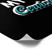 子宮頸がん私の衣服ティール(緑がかった色)と私の母のための白 ポスター (角)