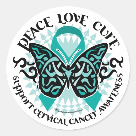 子宮頸がん蝶の部族2 ラウンドシール (正面)