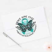 子宮頸がん蝶の部族2 ラウンドシール (封筒)