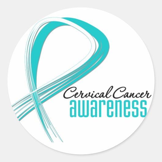 子宮頸がん認識度グランジ帯 ラウンドシール (正面)
