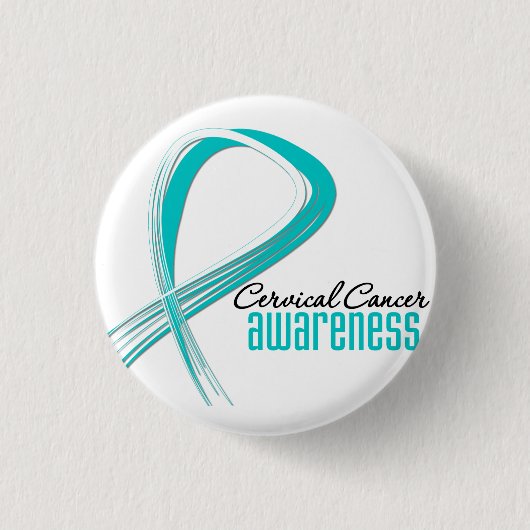 子宮頸がん認識度グランジ帯 缶バッジ (正面)