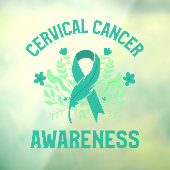 子宮頸がん認識度フローラティール（緑がかった色）帯 ウィンドウサイン (シート3)