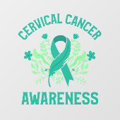 子宮頸がん認識度フローラティール（緑がかった色）帯 ウィンドウサイン (シート)