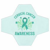 子宮頸がん認識度フローラティール（緑がかった色）帯 サッカーボール (フラット)