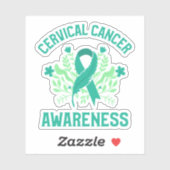 子宮頸がん認識度フローラティール（緑がかった色）帯 シール (シート)