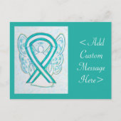 子宮頸がん認識度リボンエンジェルポストカード ポストカード (正面)