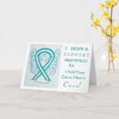 子宮頸がん認識度リボンカスタムノートカード カード (黄色い花)