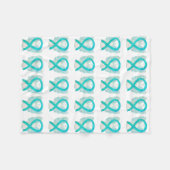 子宮頸がん認識度帯フリースブランケット フリースブランケット (正面(横))