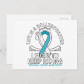 子宮頸がん認識度白ティール(緑がかった色) ポストカード (正面/裏面)