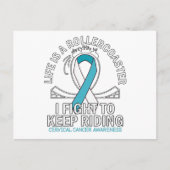子宮頸がん認識度白ティール（緑がかった色） ポストカード (正面)