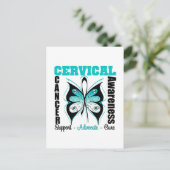 子宮頸がん認識度蝶 ポストカード (スタンド正面)