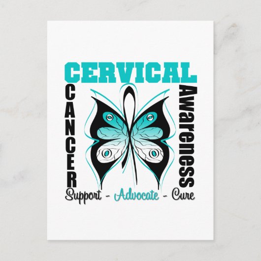 子宮頸がん認識度蝶 ポストカード (正面)