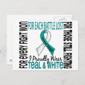 子宮頸がんI誇らしげに衣服ティール（緑がかった色）と白2 ポストカード (正面/裏面)