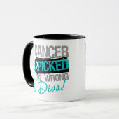 子宮頸癌・は間違った花型女性歌手を選びました マグカップ (正面左)