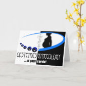 子宮頸部で – OB/GYN(婦人科のユーモア) カード (黄色い花)