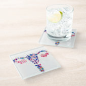 子宮 ガラスコースター (アングル)