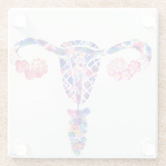 子宮 ガラスコースター (裏面)
