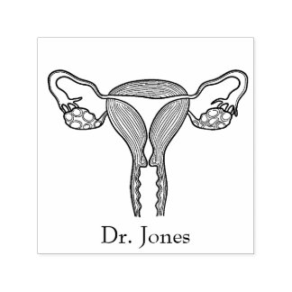 子宮、ヒト臓器自筆ゴム印 セルフインキングスタンプ