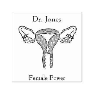 子宮、ヒト臓器自筆ゴム印 セルフインキングスタンプ