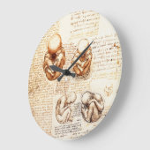 子宮、医学Ob-Gynの胎児の眺め ラージ壁時計 (傾斜)