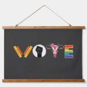 子宮 LGBT サポート VOTE 書籍 吊り下げ型タペストリー (正面)