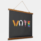 子宮 LGBT サポート VOTE 書籍 吊り下げ型タペストリー (傾斜あり)