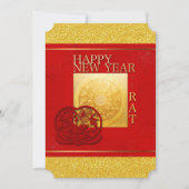 子年2020年 ラットペーパーカット ゾディアックサイン 中国の年 招待状 (正面)