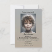 子悔やみや弔慰葬儀写真サンキューカード サンキューカード (裏面)