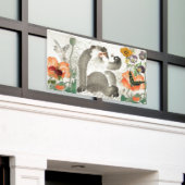 子日本のども用プリント 横断幕 (ビルの外側)