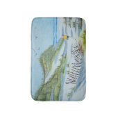 子歩くオンビーチ絵画 バスマット (正面縦)