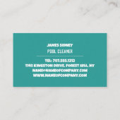 子泳ぐ人ポートレート、スイミングプールクリーナー 名刺 (裏面)