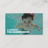 子泳ぐ人ポートレート、スイミングプールクリーナー 名刺 (正面)