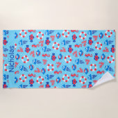 子海要素のパターパーソナライズされたン ビーチタオル (正面)