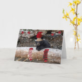 子熊の初めてのクリスマス カード (黄色い花)