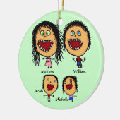 子熱狂するども2人漫画を持つ親の家族 セラミックオーナメント (左)