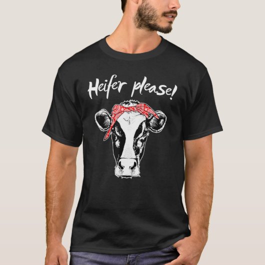 子牛さんお願い 農家の人 牛 Tシャツ (正面)