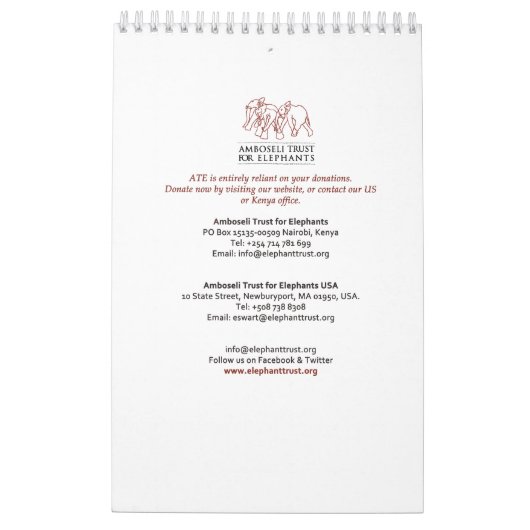 子牛のカレンダー カレンダー (裏面)