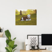 子牛の休息 ポスター (ホームオフィス)