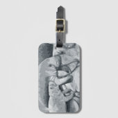 子牛の荷物のラベルを持つマナティーの母 ラゲッジタグ (正面縦)