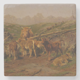 子牛の離乳(牛の農業) ストーンコースター