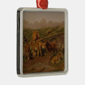 子牛の離乳(農村牛農場) メタルオーナメント (右)