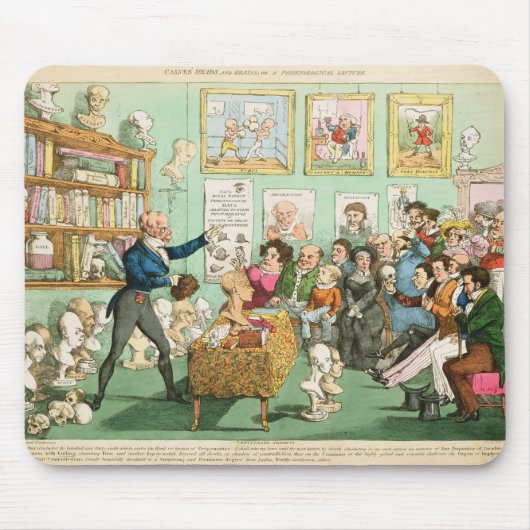 子牛の頭部および頭脳; Phrenological マウスパッド (正面)