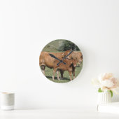 子牛をなめるリムジン牛 ラウンド壁時計 (ホーム)