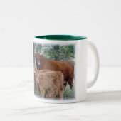 子牛を持つ高地牛 ツートーンマグカップ (正面右)