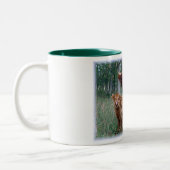 子牛を持つ高地牛 ツートーンマグカップ (左)