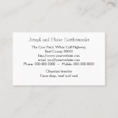 子牛を持つCharolaisの肉牛 名刺 (裏面)