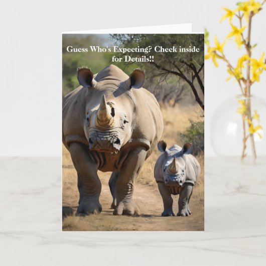 子牛付きリオン カード (黄色い花)