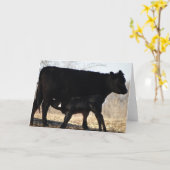 子牛 カード (黄色い花)